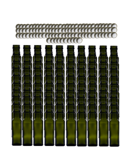 Butelki 100 ml maraski kwadratowe zielone na oliwę fi31 100szt NAKRĘTKI - product 2