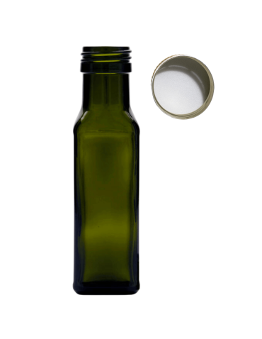 Butelka 100 ml maraska kwadratowa zielona na olej oliwę fi31 1szt NAKRĘTKA - product 2