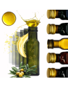 Butelki 100 ml maraski kwadratowe zielone na olej oliwę fi31 10szt NAKRĘTKI