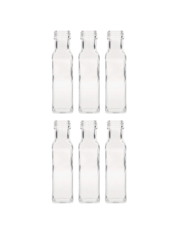 Butelki 100 ml maraski kwadratowe soki na olej oliwę fi31 6szt BEZ NAKRETEK - product 2