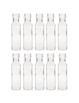 Butelki 100ml maraski kwadratowe soki na olej oliwę fi31 10szt BEZ NAKRETEK - product 2