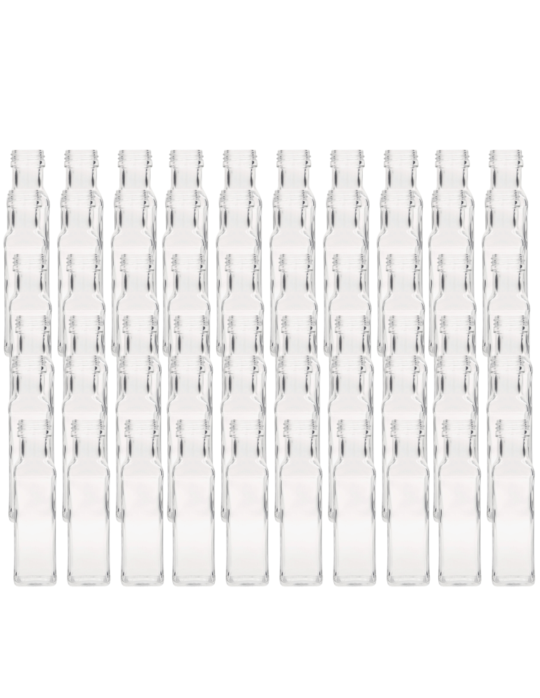 Szklane butelki na alkohol - galoniki - Butelki 100ml maraski kwadratowe soki na olej oliwę fi31 60szt BEZ NAKRETEK - product b2b.wamar.biz 2