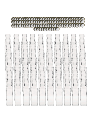 Butelki 100 ml maraski kwadratowe soki na olej oliwę fi31 100szt NAKRĘTKI - product 2