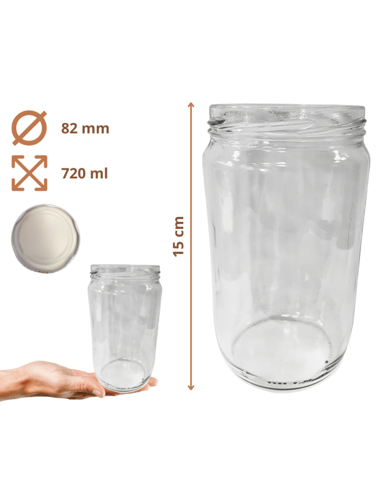 Słoiki - Słoik 720ml dżemy konfitury przeciery salatki 1 sztuka 82mm - product b2b.wamar.biz 3