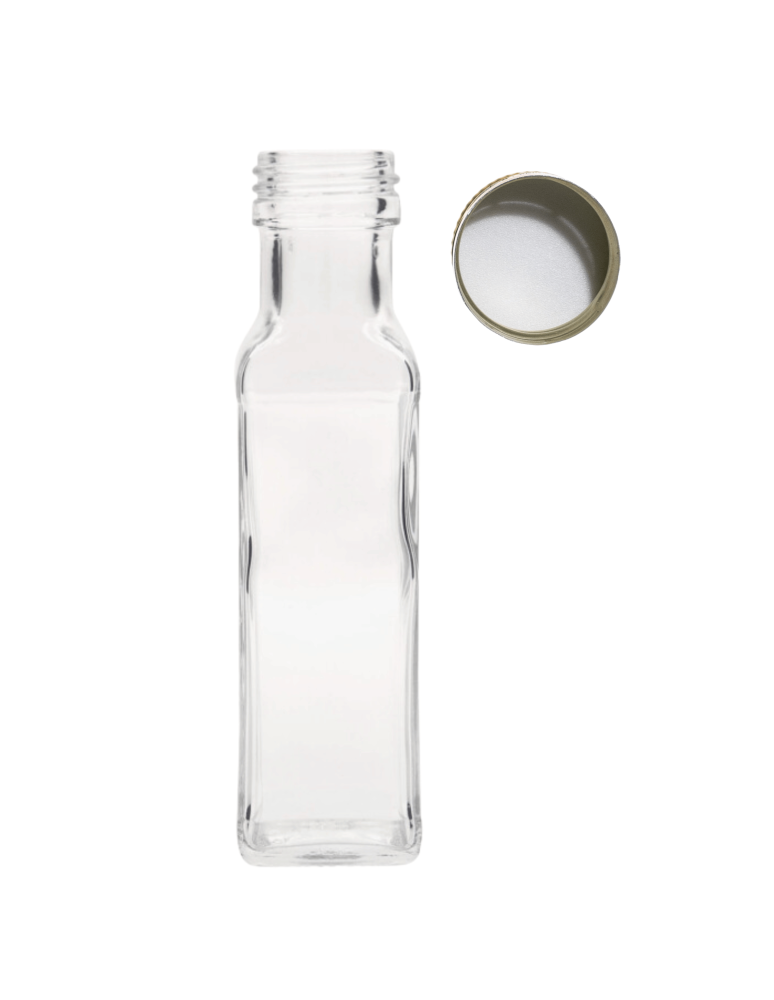 Szklane butelki na alkohol - galoniki - Butelka 100 ml maraska kwadratowa soki na olej oliwę fi31 1szt NAKRĘTKA - product b2b.wamar.biz 2
