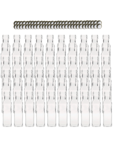 Butelki 100 ml maraski kwadratowe soki na olej oliwę fi31 60szt NAKRĘTKI - product 2