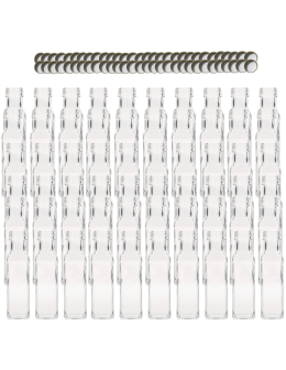 Butelki 100 ml maraski kwadratowe soki na olej oliwę fi31 60szt NAKRĘTKI - product 2