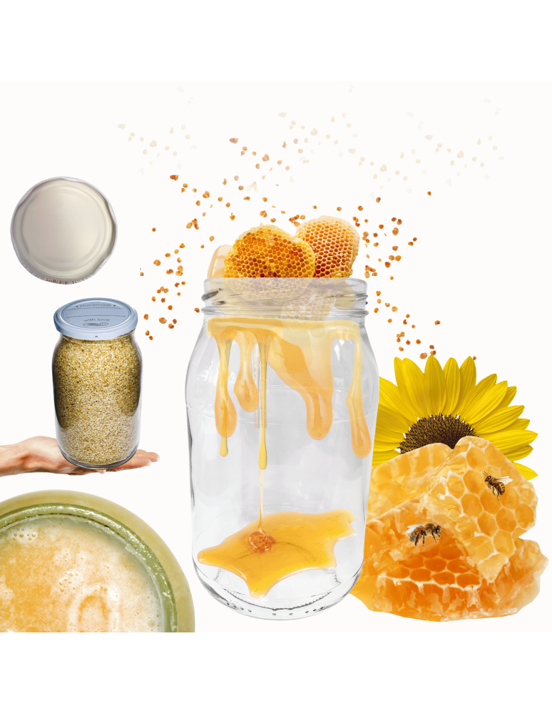 Słoiki - Słoik 900ml 0,9l miód ogórki małosolne salatki 1 sztuka 82mm - product b2b.wamar.biz 1