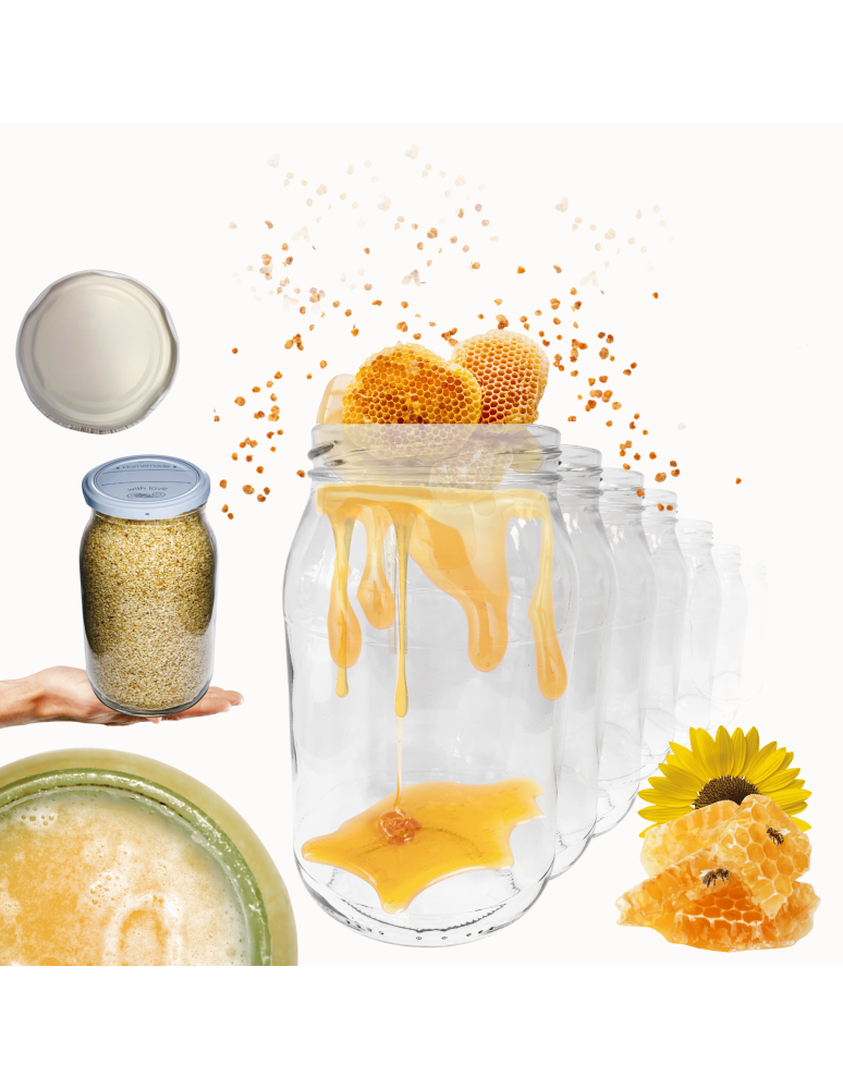 Słoiki - Słoiki 900ml 0,9l miód ogórki małosolne salatki 6sztuk 82mm - product b2b.wamar.biz 1
