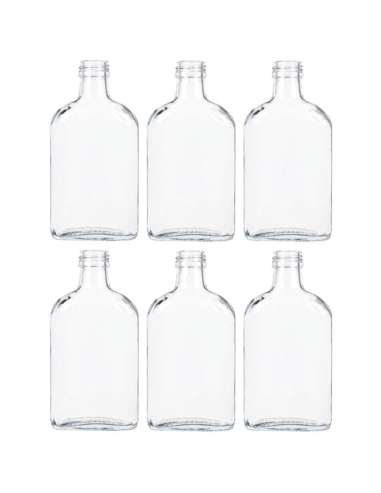 Szklane butelki na alkohol - galoniki - Butelki 200 ml piersiówki kieszonkowe na sok nalewki fi28 6szt BEZ NAKRETEK - product b2b.wamar.biz 2