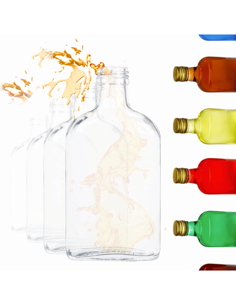 Szklane butelki na alkohol - galoniki - Butelki 200ml piersiówki do kieszeni na sok nalewki fi28 60szt BEZ NAKRETEK - product b2b.wamar.biz 1