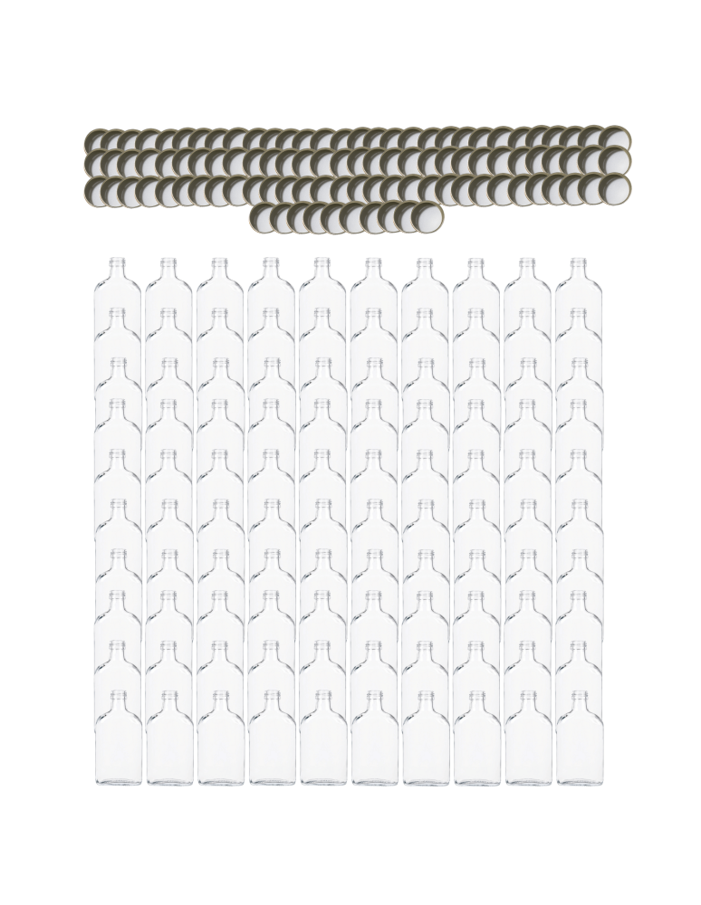 Szklane butelki na alkohol - galoniki - Butelki 200 ml piersiówki kieszonkowe na sok nalewki fi28 100szt NAKRĘTKI - product b2b.wamar.biz 2