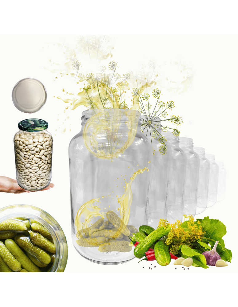 Słoiki - Słoiki 1500ml 1,5l soki ogórki małosolne nalewki 6sztuk 82mm - product b2b.wamar.biz 1