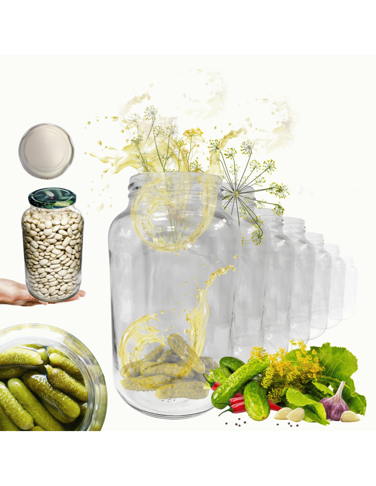 Słoiki - Słoiki 1500ml 1,5l soki ogórki małosolne grzyby nalewki 10sztuk 82mm PZH - product b2b.wamar.biz 1