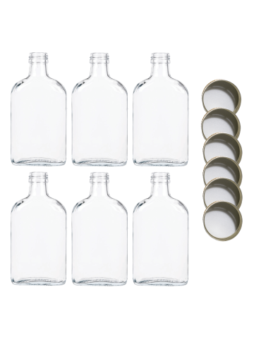 Butelki 200 ml piersiówki kieszonkowe na sok nalewki fi28 6szt NAKRĘTKI - product 2