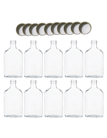 Butelki 200 ml piersiówki kieszonkowe na sok nalewki fi28 10szt NAKRĘTKI - product 2