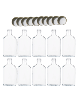 Butelki 200 ml piersiówki kieszonkowe na sok nalewki fi28 10szt NAKRĘTKI - product 2