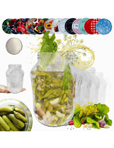Słoiki 1500ml 1,5l soki ogórki małosolne grzyby nalewki 10kpl zakrętki 82mm PZH