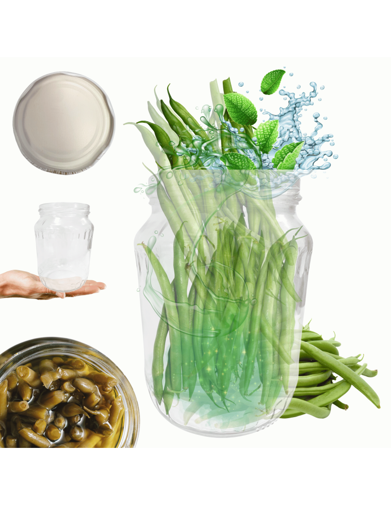Słoiki - Słoik 720ml 0,7l soki ogórki kiszone kompot fasolka szparagowa 1sztuka 82mm - product b2b.wamar.biz 1