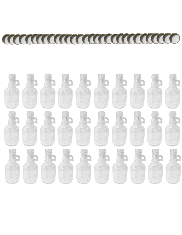 Szklane butelki na alkohol - galoniki - Butelki 250 ml galon z uchwytem soki na olej oliwę fi31 30szt NAKRĘTKI - product b2b.wamar.biz 2