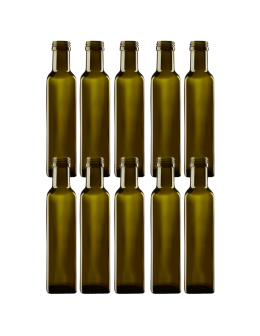 Butelki 250 ml maraski kwadratowe zielone oliwa fi31 10szt BEZ NAKRETEK - product 2