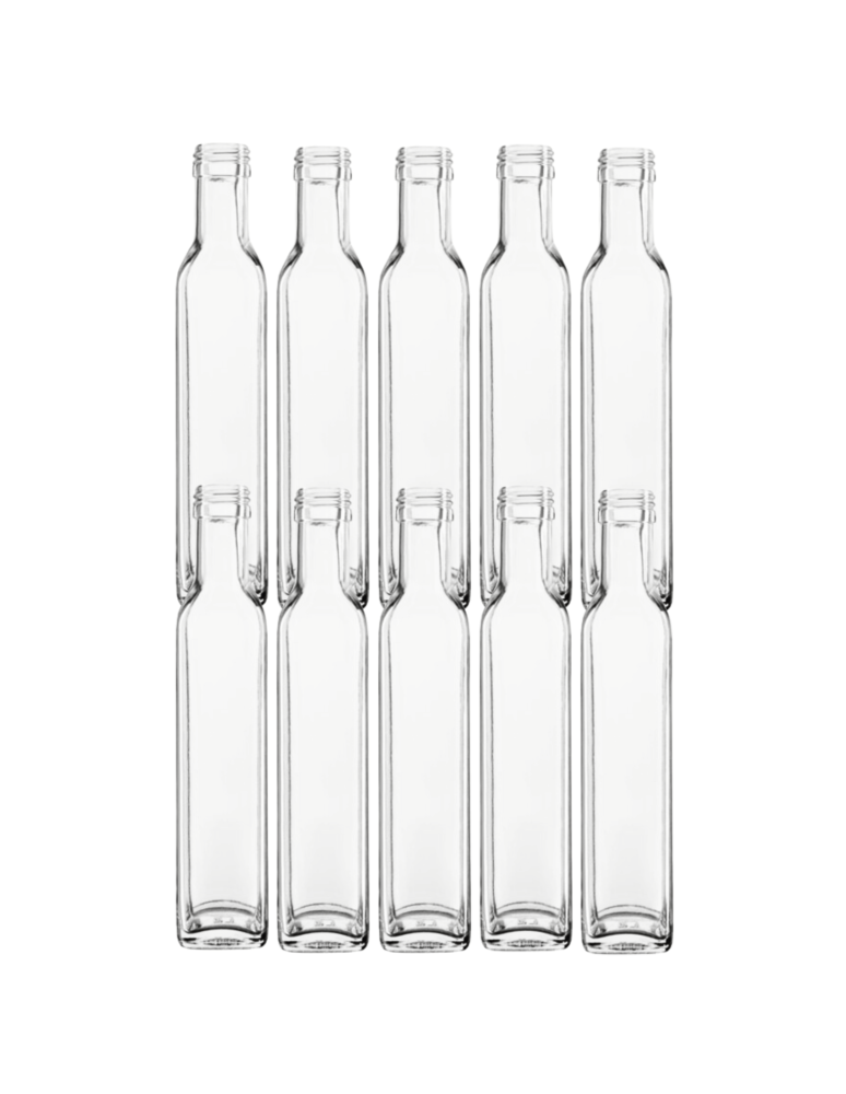 Szklane butelki na alkohol - galoniki - Butelki 250ml maraski kwadratowe soki na olej oliwę fi31 10szt BEZ NAKRETEK - product b2b.wamar.biz 2
