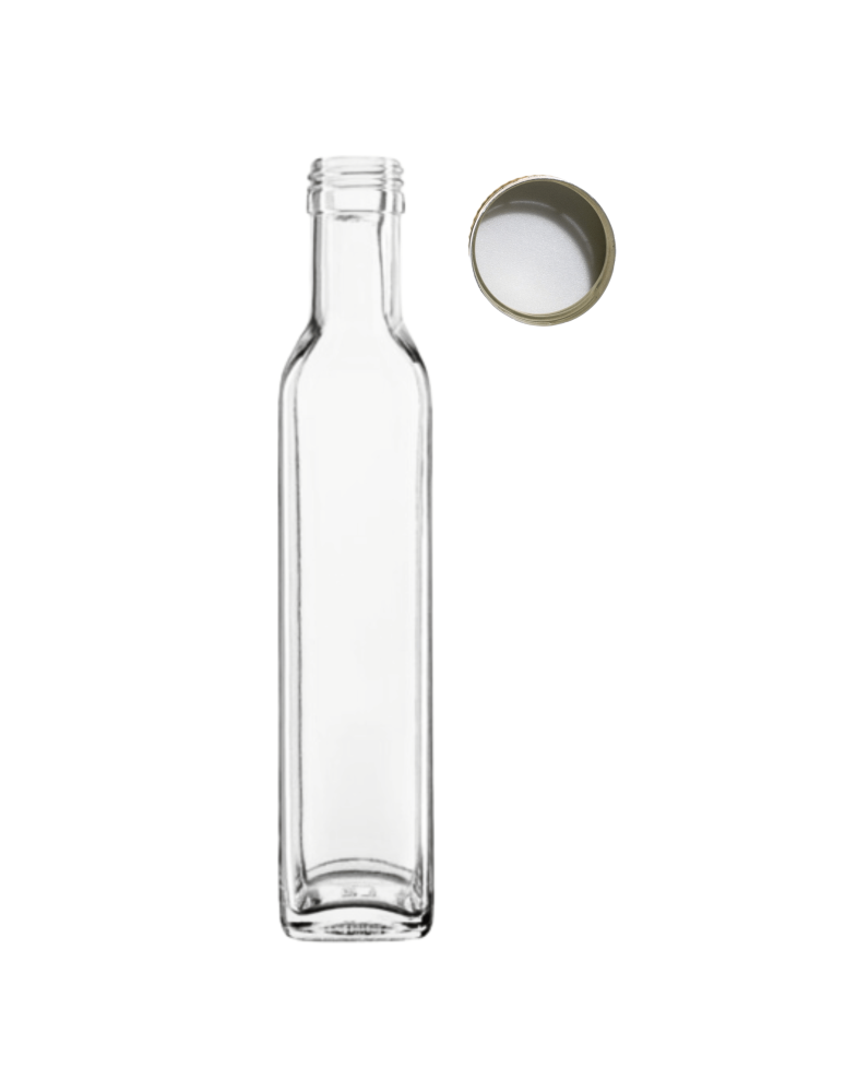 Szklane butelki na alkohol - galoniki - Butelka 250 ml maraska kwadratowa soki na olej oliwę fi31 1szt NAKRĘTKA - product b2b.wamar.biz 2