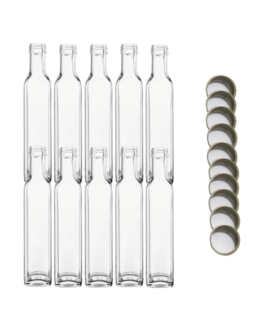 Butelki 250 ml maraski kwadratowe soki na olej oliwę fi31 10szt NAKRĘTKI - product 2