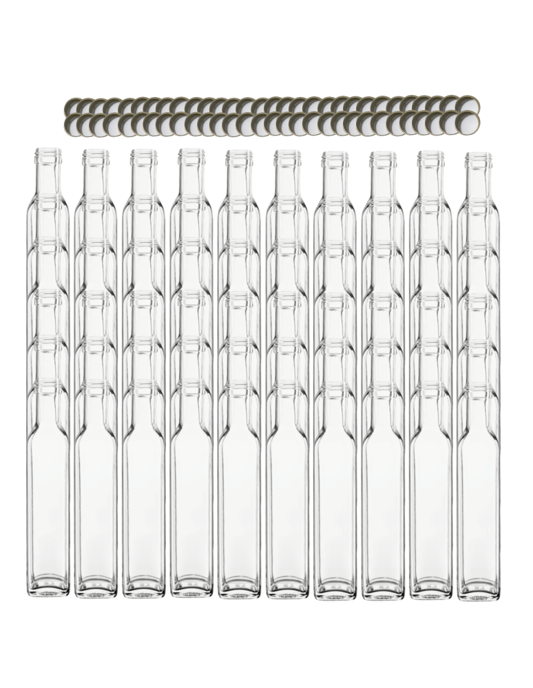 Szklane butelki na alkohol - galoniki - Butelki 250 ml maraski kwadratowe soki na olej oliwę fi31 60szt NAKRĘTKI - product b2b.wamar.biz 2