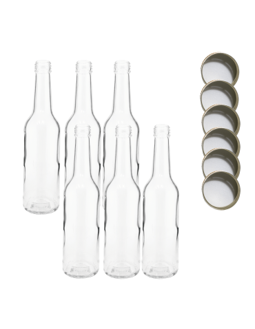 Butelki 330 ml na sok nalewkę syrop tradycyjne fi28 6szt NAKRĘTKI - product 2