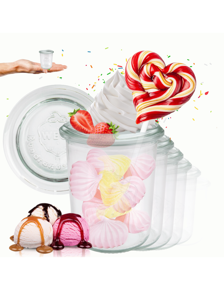 Słoiki weck - Słoiki Weck 160 ml słoiki szklane ozdobne MOLD przyprawy wieka szklane 6szt - product b2b.wamar.biz 1