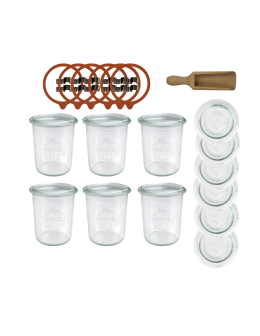 Słoiki Weck 160ml przetwory MOLD żaroodporne miarka spinki wieko gumka 6szt - product 2