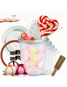 Słoiki Weck 160ml przetwory MOLD żaroodporne miara spinki wieko gumka 12szt