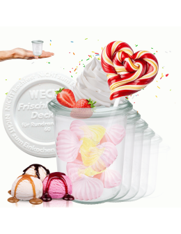 Słoiki Weck 160ml przetwory MOLD żaroodporne weki plastikowe wieka 12szt