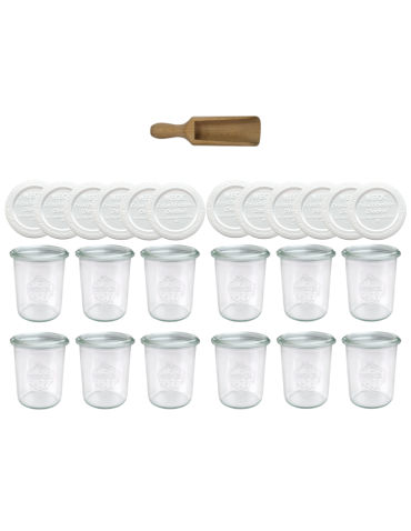 Słoiki Weck 160ml przetwory MOLD żaroodporne plastikowe wieka MIARKA 12szt - product 2