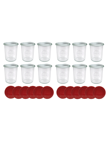 Słoiki Weck 160ml przetwory MOLD żaroodporne silikonowe wieka 12szt TRWAŁE - product 2