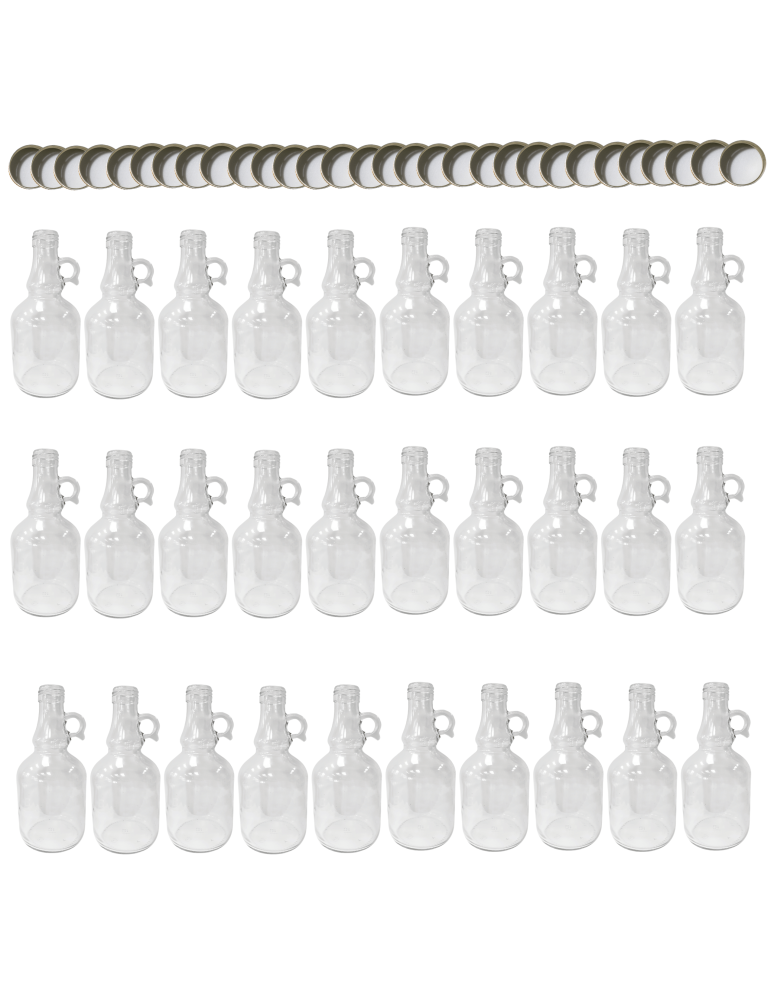 Szklane butelki na alkohol - galoniki - Butelki 500 ml galon z uchwytem soki na olej oliwę fi31 30szt NAKRĘTKI - product b2b.wamar.biz 2