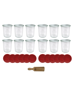 Słoiki Weck 160ml przetwory MOLD żaroodporne silikonowe wieko 12szt miarka - produkt 2