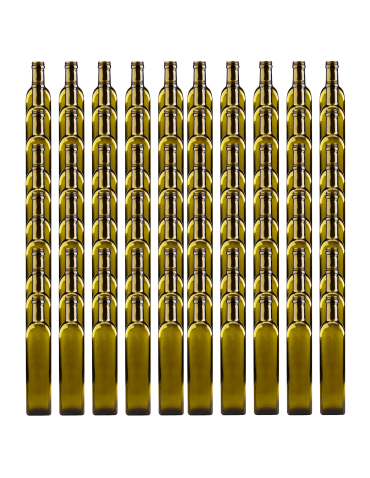 Butelki 500 ml maraski kwadratowe zielone na oliwę fi31 100szt BEZ NAKRETEK - product 2