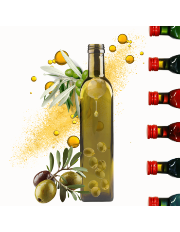 Butelka 500 ml maraska kwadratowa zielona na oliwę fi31 1szt BEZ NAKRETKI