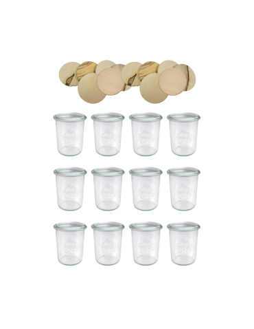 Słoiki Weck 160ml przetwory MOLD żaroodporne drewniane wieka 12szt SOLIDNE - product 2