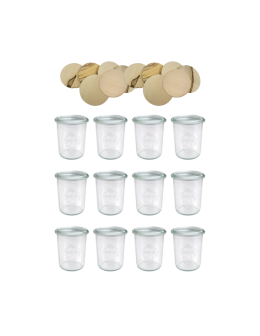 Słoiki Weck 160ml przetwory MOLD żaroodporne drewniane wieka 12szt SOLIDNE - product 2