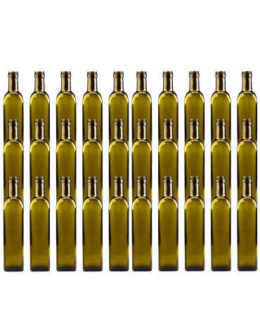 Butelki 500 ml maraski kwadratowe zielone na oliwę fi31 30szt BEZ NAKRETEK - product 2