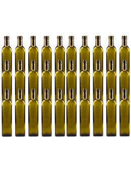 Butelki 500 ml maraski kwadratowe zielone na oliwę fi31 30szt BEZ NAKRETEK - product 2