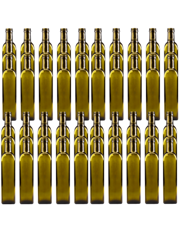 Butelki 500 ml maraski kwadratowe zielone na oliwę fi31 60szt BEZ NAKRETEK - product 2