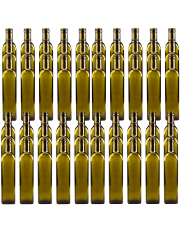 Butelki 500 ml maraski kwadratowe zielone na oliwę fi31 60szt BEZ NAKRETEK - product 2