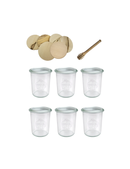 Słoiki Weck 160ml przetwory MOLD żaroodporne drewniane wieka 6szt nabierak - product 2