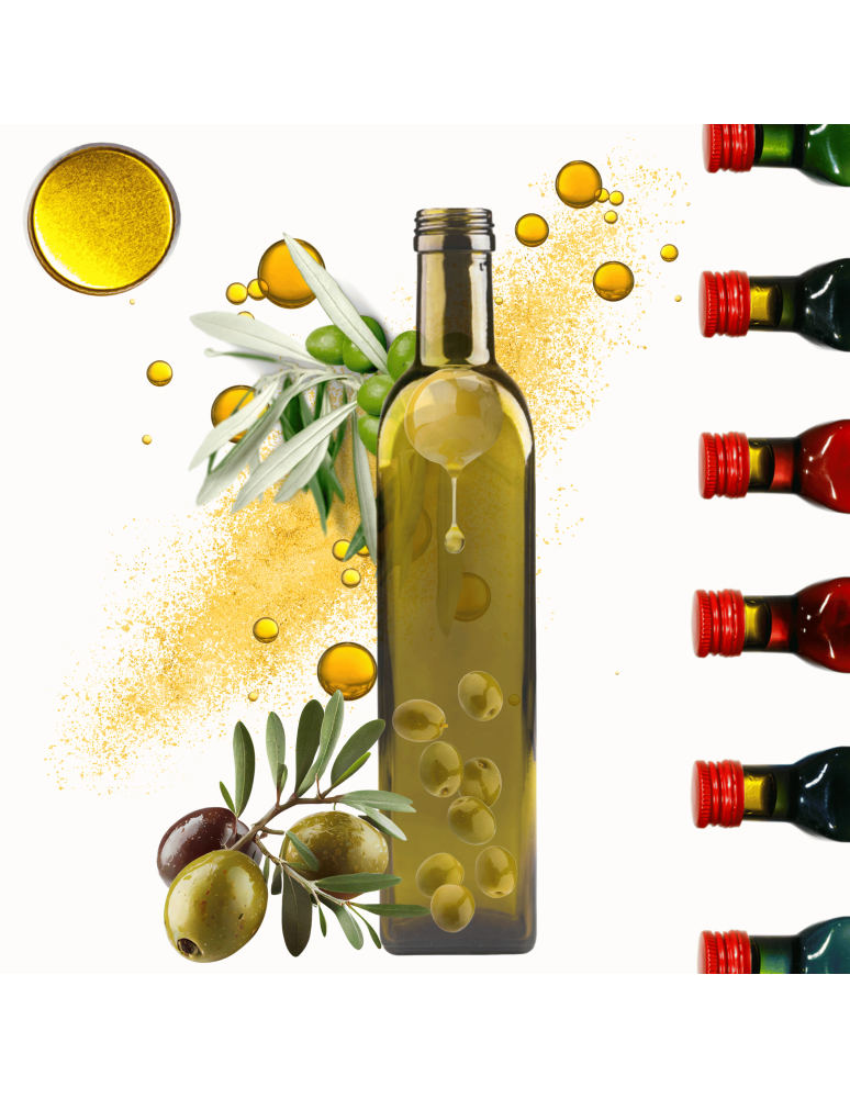 Szklane butelki na alkohol - galoniki - Butelka 500 ml maraska kwadratowa zielona na olej oliwę fi31 1szt NAKRĘTKA - product b2b.wamar.biz 1