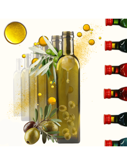 Butelki 500 ml maraski kwadratowe zielone na olej oliwę fi31 30szt NAKRĘTKI