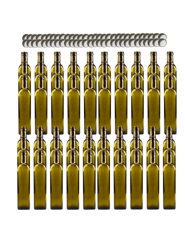 Butelki 500 ml maraski kwadratowe zielone na olej oliwę fi31 60szt NAKRĘTKI - product 2